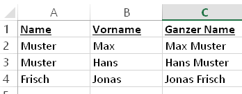 Excel Text kombinieren mit Leerzeichen