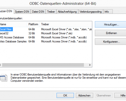 ODBC 32-Bit Treiber hinzufügen