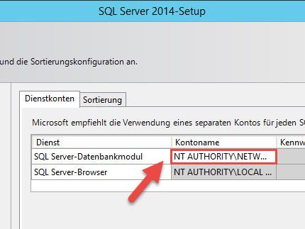 SQL Server Dienst anpassen